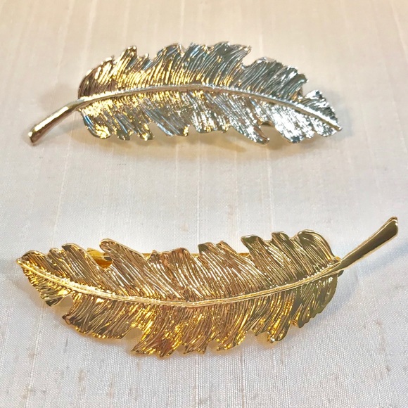Silver Feather Barrette - Picture 5 of 5